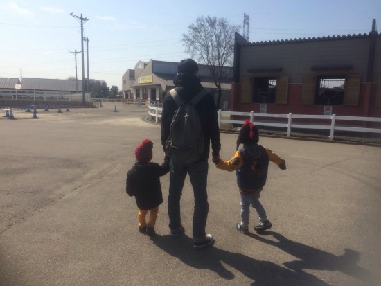 東武動物公園親子三人