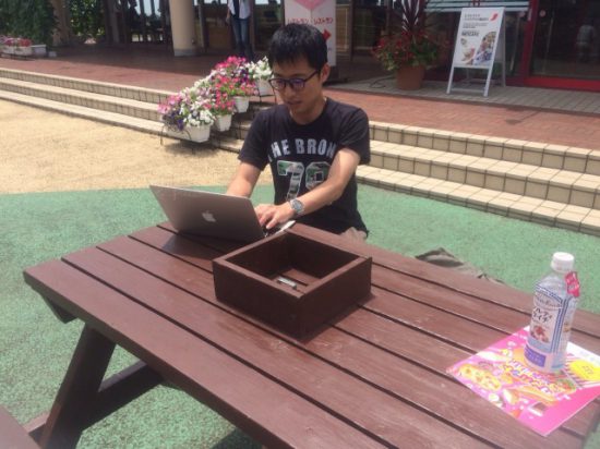 佐野SAで作業中