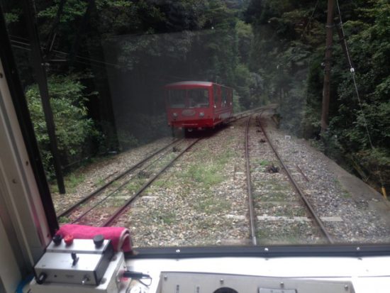 ケーブルカーのすれ違い
