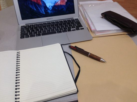 カフェプラザで作業