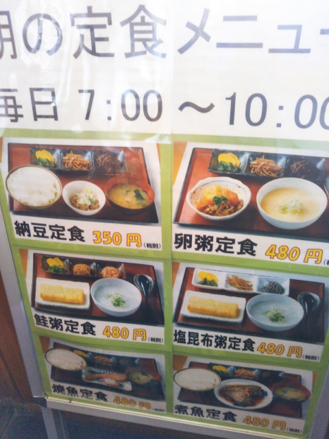 市場食堂のメニュー