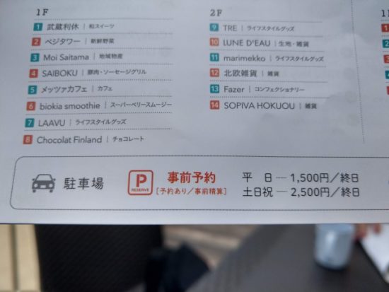 メッツァビレッジの駐車場