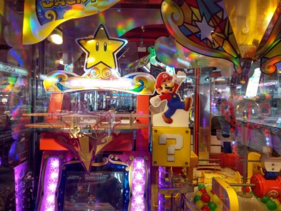 ゲームセンターのマリオゲーム