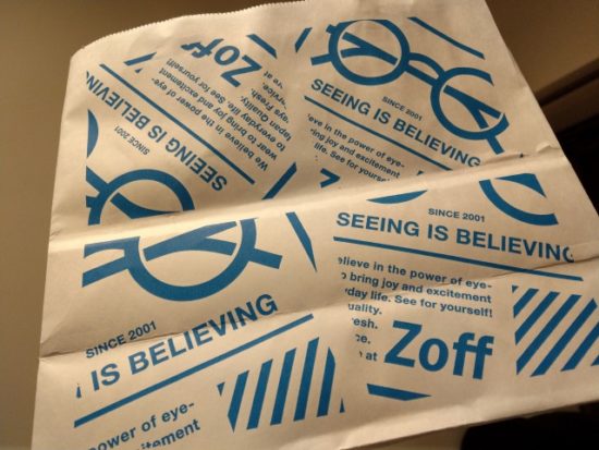 メガネゾフの袋