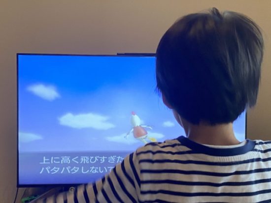 Wiiフィットをやっている次男