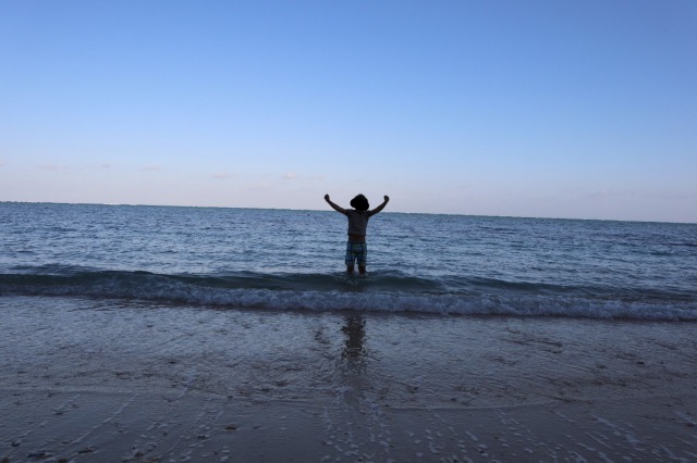 子供と海の画像