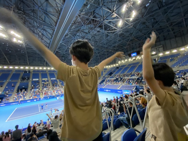 有明コロシアム東レパンパシフィ子供たちックテニス