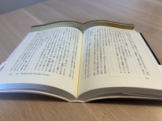 本に寄り添う文鎮