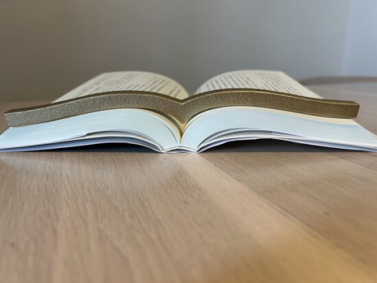 本に寄り添う文鎮