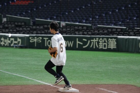 ベースを回る長男